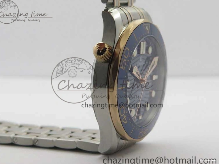 1223 2018 Seamaster Diver 300M SS RG VSF 1:1 Best Edition RG Bezel Blue Dial on SS RG Bracelet A Sleek 7925